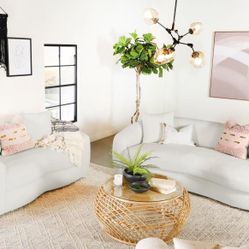 New Sofa And Loveseat Boucle Natural 