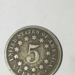1867 Shield Nickel - Circulated Condition