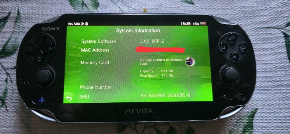 Modded PS Vita with Games / PSP Games / 256GB SD2Vita / Charger