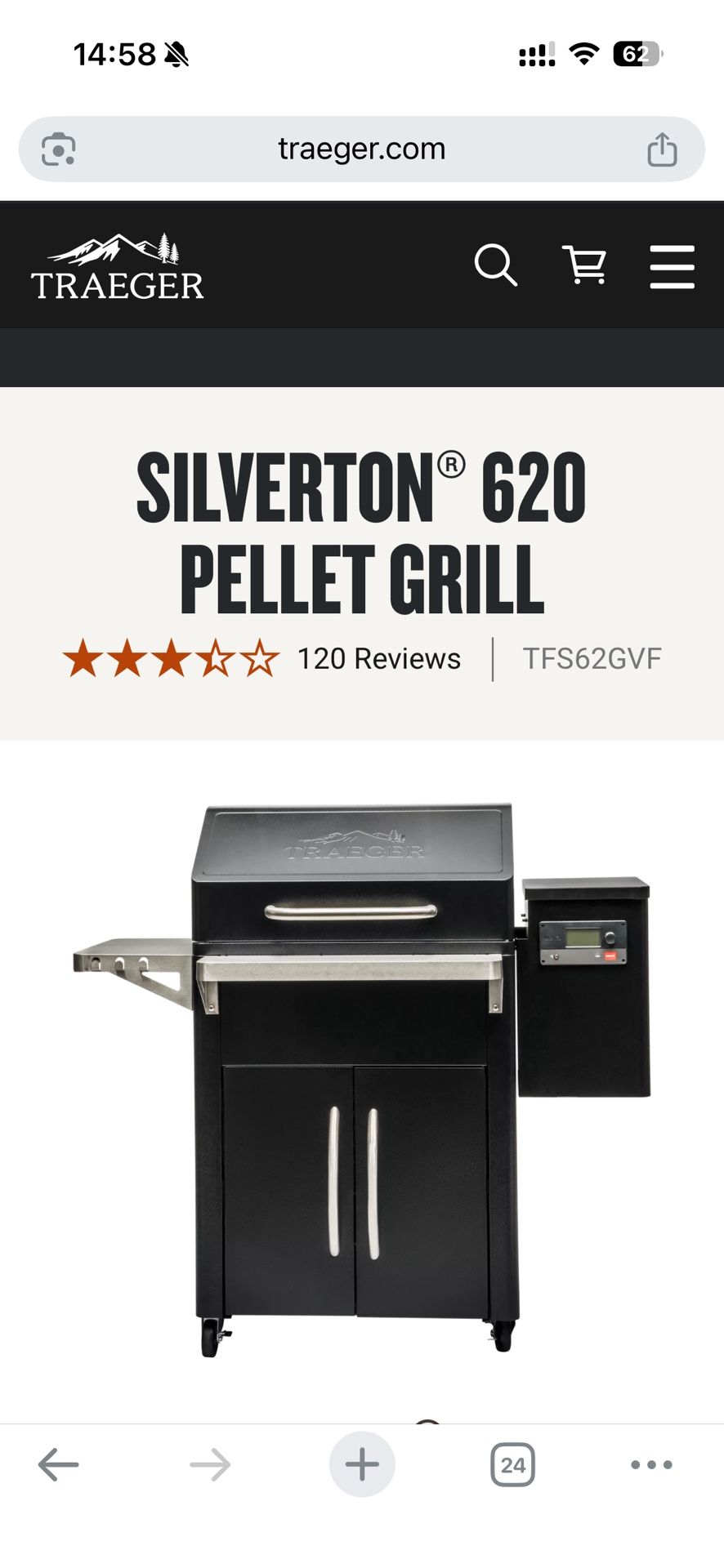 Traeger Silverton 620 Pellet Grill with WiFi 