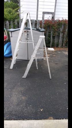 2 aluminum ladders