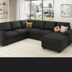 Large l -Shape Sectional Available In Black Gray Or White
