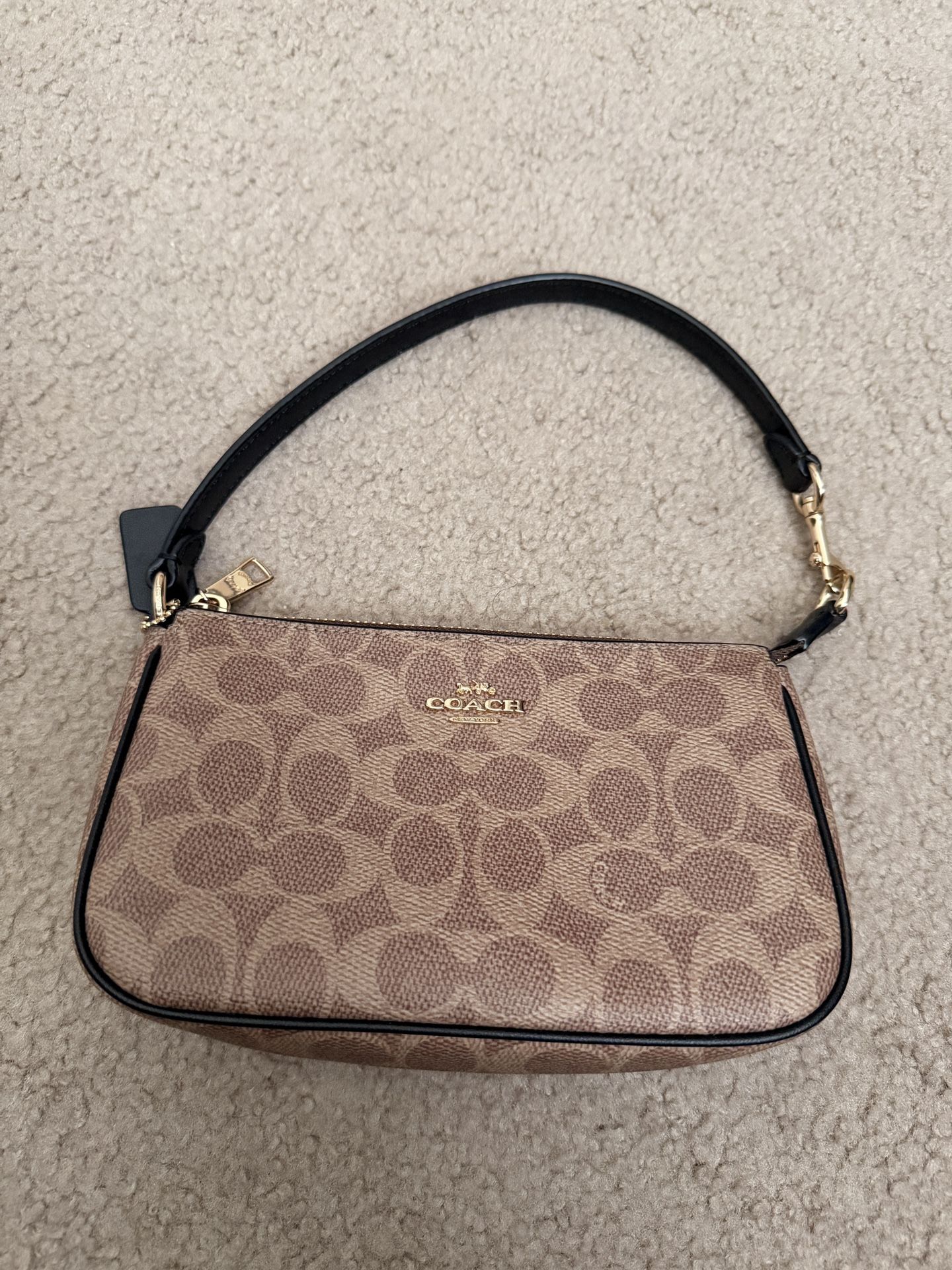 Coach Nolita 19 Shoulder Bag In Signature Canvas Gold/Tan/Black. 100% Authentic! New!