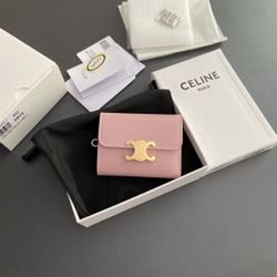 Celine Pink Wallet With Box New 