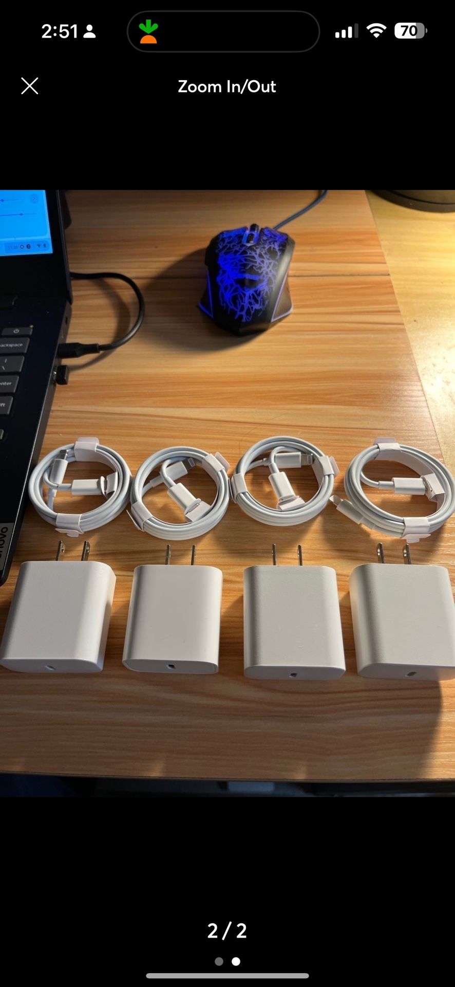 Brand new apple iPhone usb-c lightning chargers with adapters 4 pack