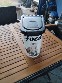 Cat Food Storage Container with Flip Lid for sale.