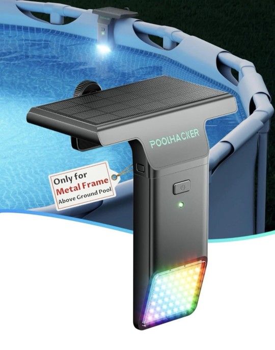 Poolside Solar Light For Above Ground Metal Side Pool (Hard Side)