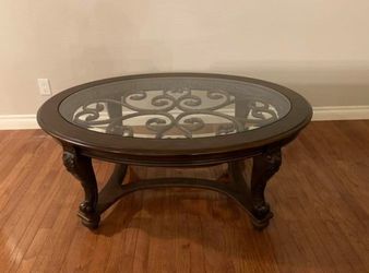 Wood and Glass Coffee Table