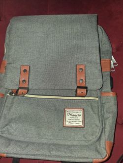 Mancio Gray Canvas Backpack