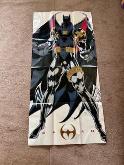 Vintage 1993 DC Comics promotional wall poster featuring Jean-Paul Valley (Azrael) in his upgraded, armored Bat-suit from the iconic Knightfall / Knig