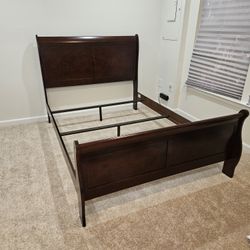 Brand New In Stock Full Size Cherry Color Bed Frame Only