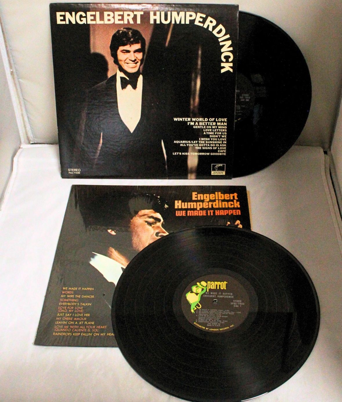 Signed Engelbert Humperdinck Vinyls Lot of 2 | Autographed Classic LPs