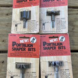 (4) Portalign Shaper Bits For Portable Electric Drills No. 260, 261, 266, 267  