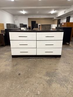 Brown & White 6 Drawer Dresser - See Page for Matching Nightstands