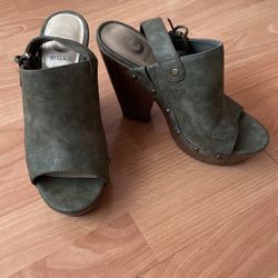 Barely Used, Size7 Olive Green Wedge Heels From G By Guess