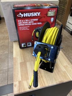 Husky 3/8IN X 50 FT HYBRID AIR HOSE WITH OPEN-FACED HOSE REEL for Sale in  Phoenix, AZ - OfferUp
