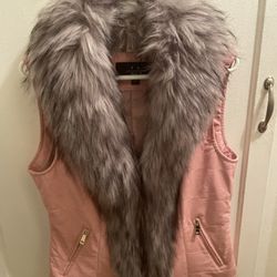 Pink Faux Fur Vest ~L.A Coalition