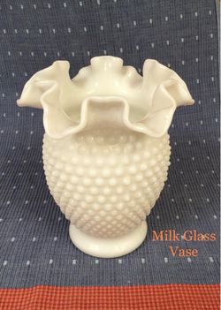 White Milk Glass Vase
