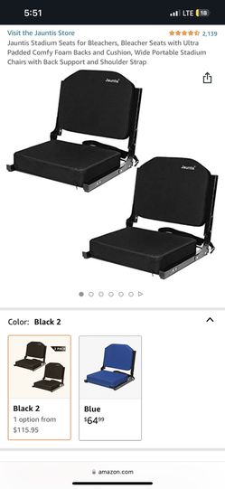  Jauntis Stadium Seating for Bleachers, Bleacher Seats with  Ultra Padded Comfy Foam Backs and Cushion, Wide Portable Stadium Chairs  with Back Support and Shoulder Strap : Sports & Outdoors