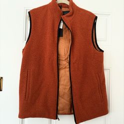 Saks Fifth Avenue Men's Ginger Lining Zipper Wool Blend Vest Size Small $398