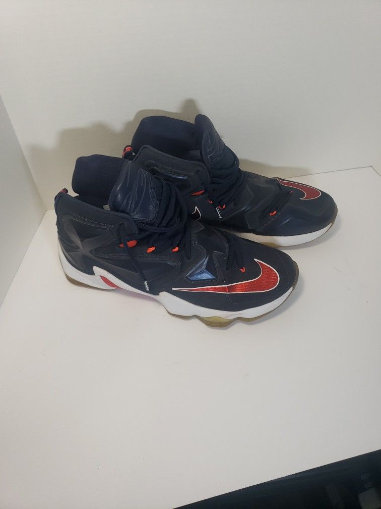 Nike LeBron James 13 XIII Midnight Blue Varsity Red 807219-461 Olympics size 13