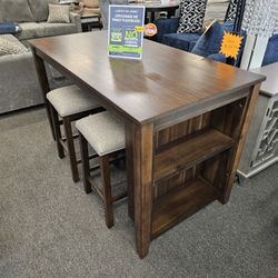 Super Deal Solid Wood Counter Height Table Set 5 Pcs $399 FREE LOCAL DELIVERY