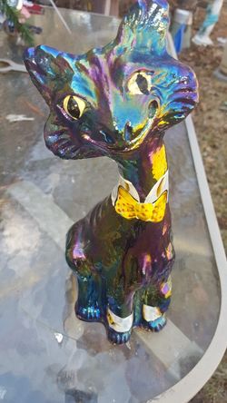 ANTIQUE fenton Cat