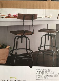 Threshold Woodsboro Adjustable 1 ONE Stool Chair Bar Wood