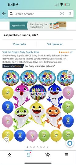 Baby shark balloon decor kit