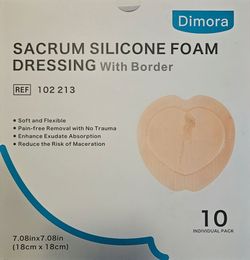 SACRUM SILICONE FOAM DRESSING With Border