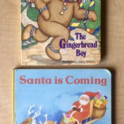 2 Christmas Children’s Board Books - The Gingerbread Boy & Santa Is Coming
