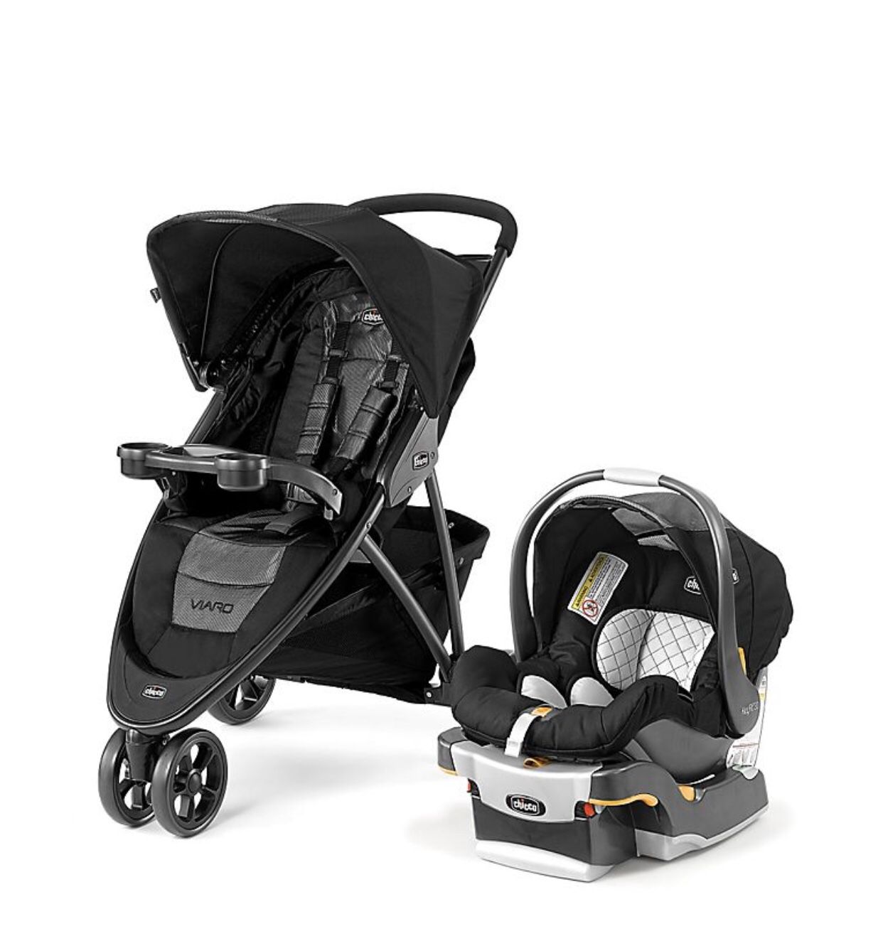 Chicco Viaro 3 Wheel Travel System Stroller w/ KeyFit 30 Car Seat Black NEW ONLY THIS WEEKEND HAPPY Halloween