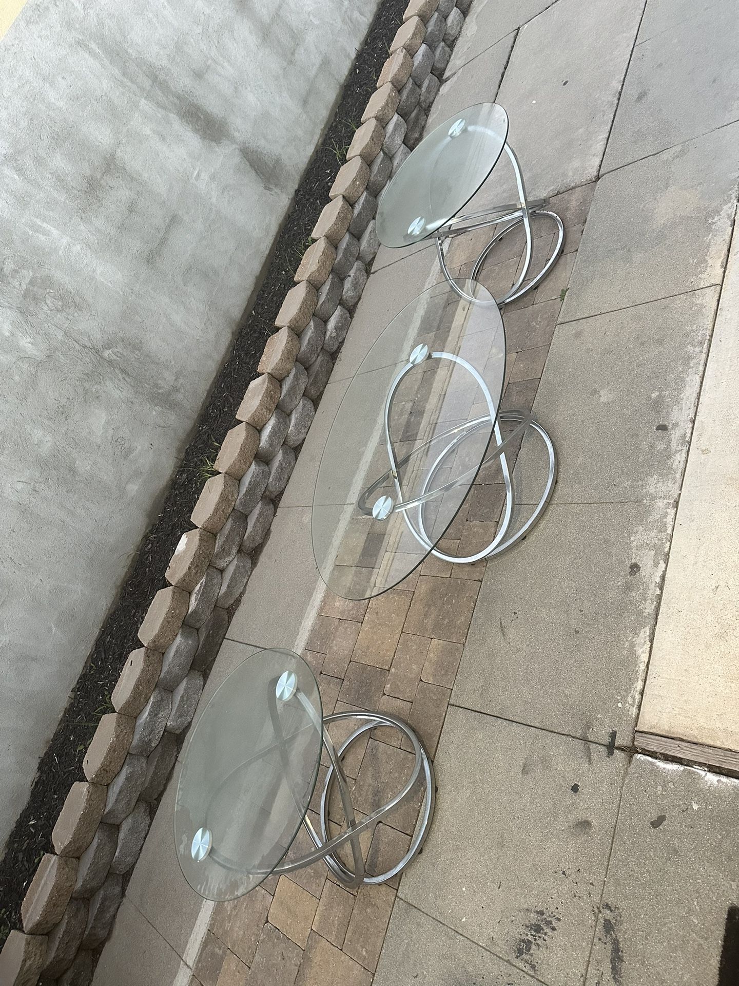 3 Set Glass Tables