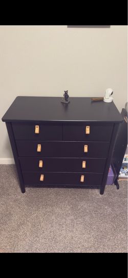 Solid Wood Black Dresser