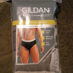 New Unopened Mens XL gildan 6 Pack Mid Rise Briefs