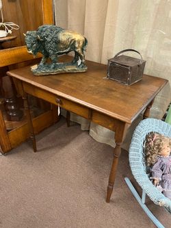 Antique Wood Farm Table w/ Drawer