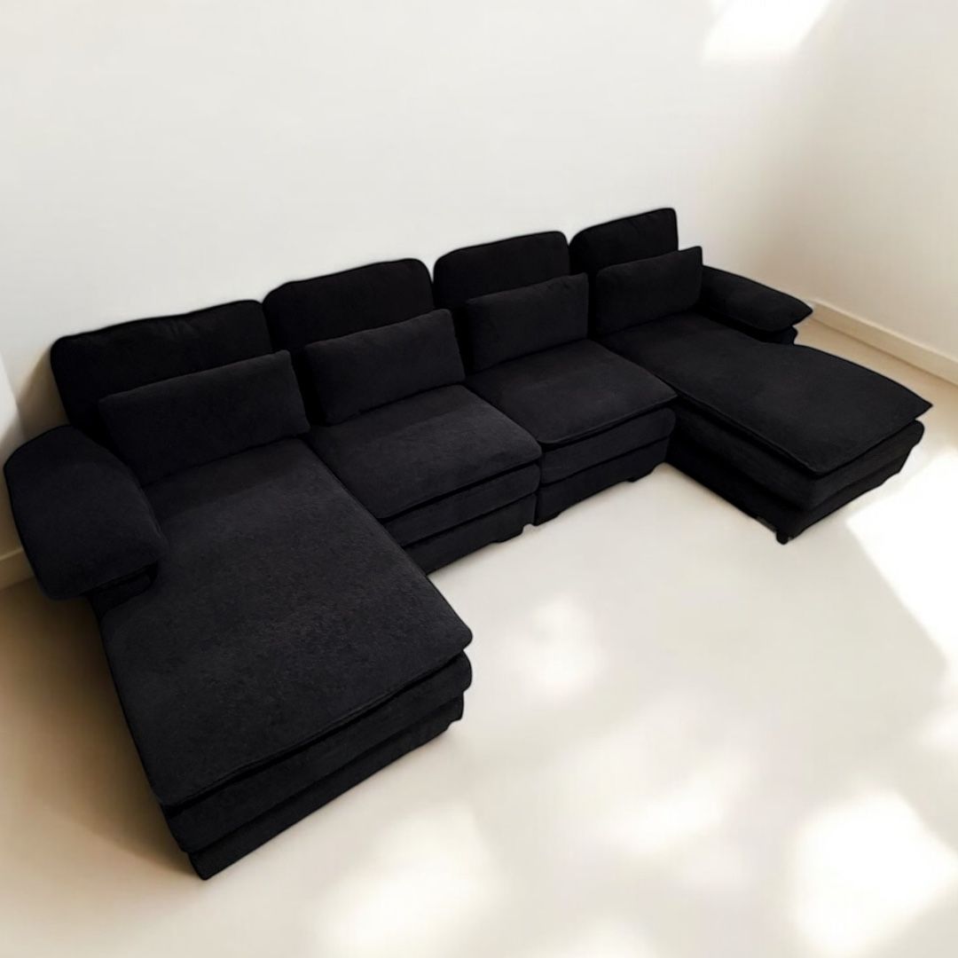 Couch Black Sectional 