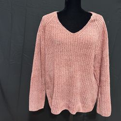 Women Coral Long Sleeve Sweater C005