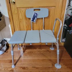 Bath Bench with Back and ajustable seat height