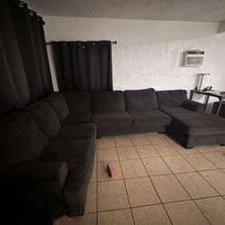 Sectional  Couch Charcoal Gray 