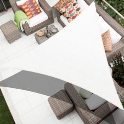32' x 32' x 32' White Triangle Sun Shade Sail Outdoor Canopy UV Block Awning