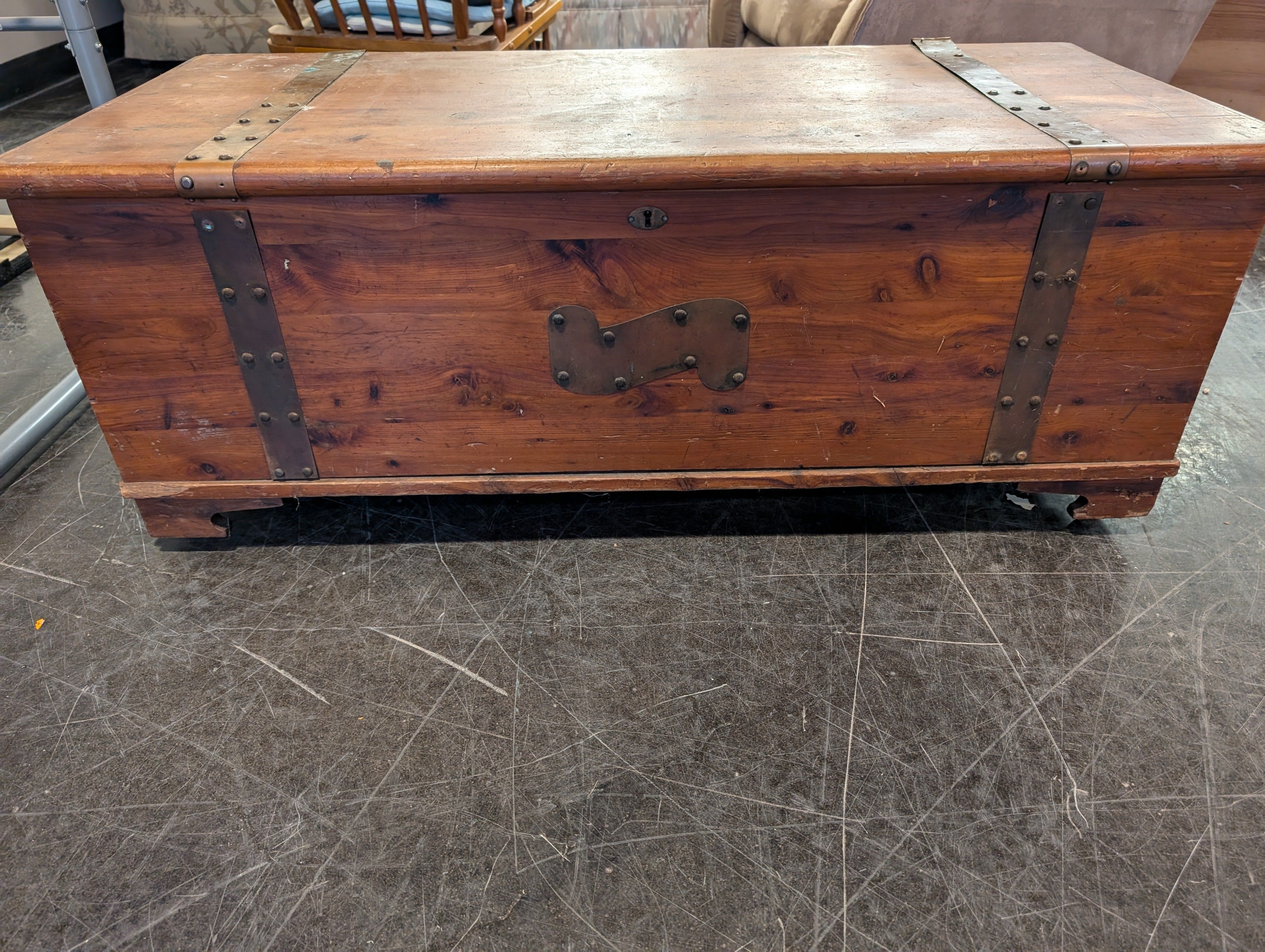 Rustic Brown Wooden Chest