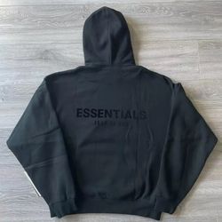 Fear Of God Essentials Hoodie – Stretch Limo Black (SS22) Size Medium