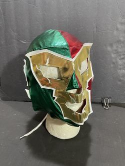 Luchador Latin Wrestler Wrestling Mask… Christmas Colors In Great Shape Ready To Wear