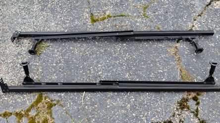 Black steel adjustable bed rail