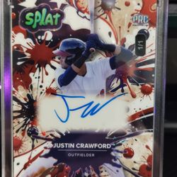 🔥 1/1 JUSTIN CRAWFORD 2024 WILD CARD AUTO SPLAT 