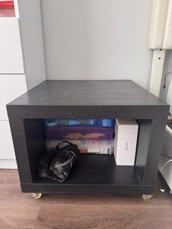 Black Rolling Storage Side Table