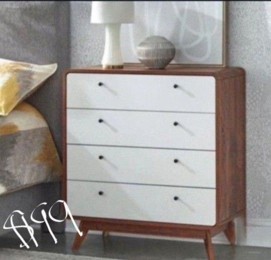 Mid Century Modern Style 4 Drawer Dresser (New In A Box)