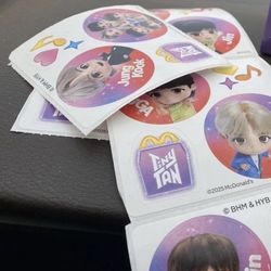 McDonalds BTS TinyTan Tiny Tan STICKERS ONLY