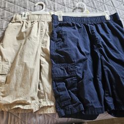 2 Pairs Children’s Place Boys Uniform Cargo Shorts.
